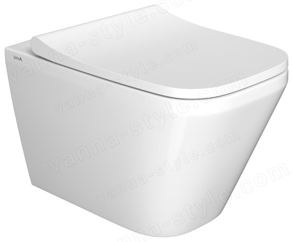 Комплект унитаза с инсталляцией Vitra Integra 9856B003-7207: подвесной унитаз, сиденье, кнопка смыва