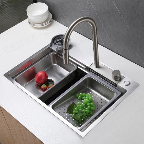 Кухонная мойка Abber Wasser kreis AF2194SP 68x46 стальная, сатин