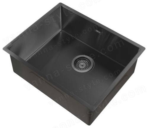 Кухонная мойка Abber Wasser kreis AF2196MB 54x44 стальная, черный матовый