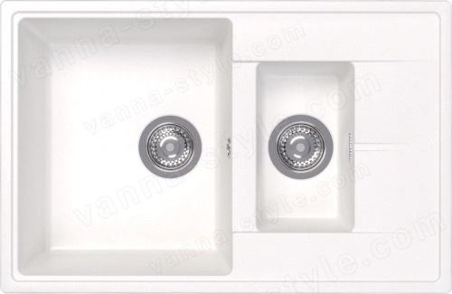 Кухонная мойка Dr. Gans Оливия 25.155.D0740.401 74x48 из искусственного камня, белый
