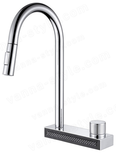 Смеситель для кухни Abber Wasser kreis AF8114 с выдвижным изливом, хром
