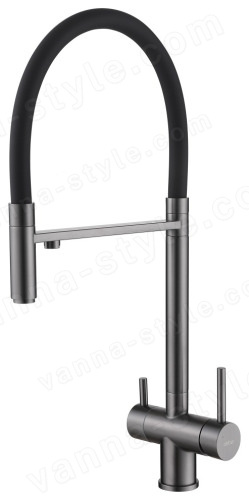 Смеситель для кухни Abber Wasser kreis AF81141NG с подключением фильтра и выдвижным изливом, ору