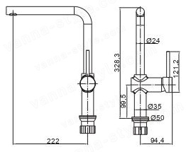 Смеситель для кухни AQG Metropol l 05MEL500CR, хром