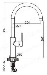 Смеситель для кухни AQG Sort 05SOR500CR, хром