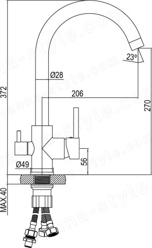 Смеситель для кухни AQG Duo 05SPL560CR, хром
