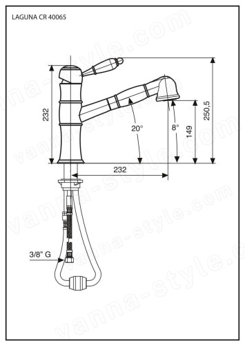 Смеситель для кухни Emmevi Laguna 40065/CR, хром