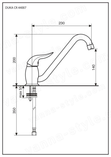 Смеситель для кухни Emmevi Duka 44007/CR, хром