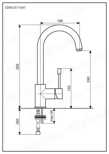 Смеситель для кухни Emmevi Eden 71047/CR, хром