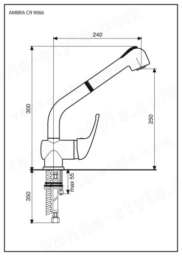Смеситель для кухни Emmevi Ambra 9066/CR, хром