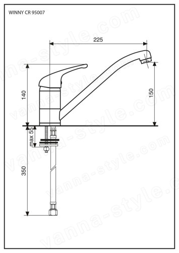 Смеситель для кухни Emmevi Winny 95007/CR, хром
