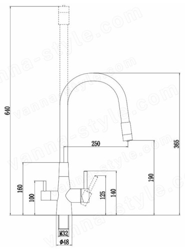 Смеситель для кухни ESKO Kitchen CL03GMB с подключением фильтра и гибким изливом, черный,оружей