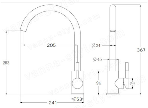 Смеситель для кухни ESKO Kitchen K45W, белый