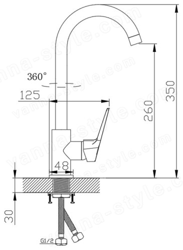 Смеситель для кухни ESKO MR519, хром, хром