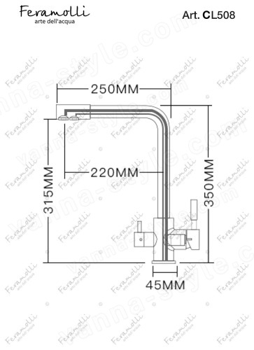 Смеситель для кухни Feramolli Ele CL508, хром