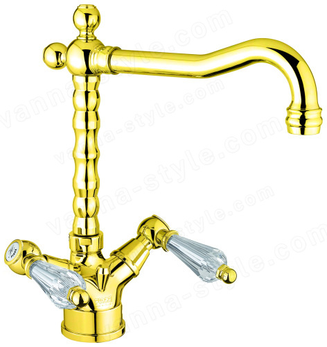 Смеситель для кухни Fiore Gioielli (swarovski®) 08OO0625, золото