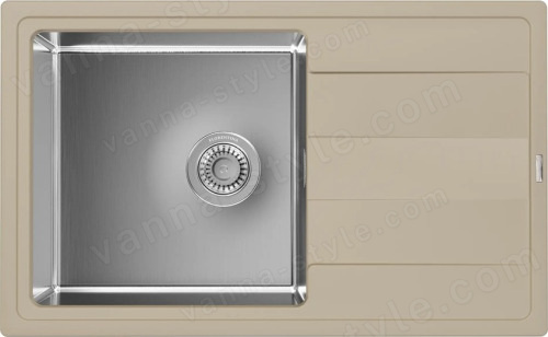 Кухонная мойка Florentina Комби 21.395.D0780.202 78x48 из кварцевого композита и нержавеющей ста