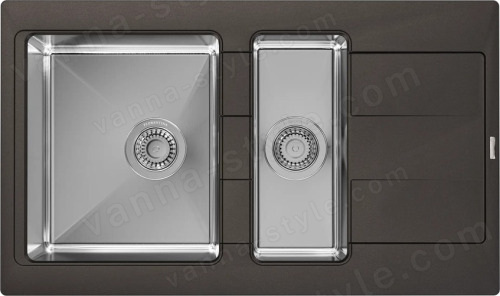 Кухонная мойка Florentina Комби 21.410.D0860.302 86x51 из кварцевого композита, антрацит