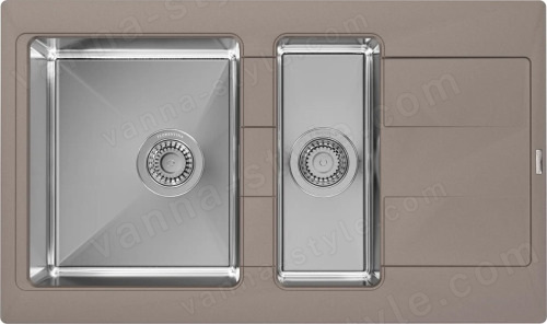 Кухонная мойка Florentina Комби 21.410.D0860.305 86x51 из кварцевого композита, грей