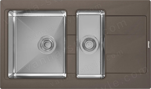 Кухонная мойка Florentina Комби 21.410.D0860.307 86x51 из кварцевого композита, серый шёлк