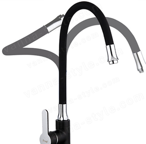 Смеситель для кухни FRAP H42 F4042 с гибким изливом, черный