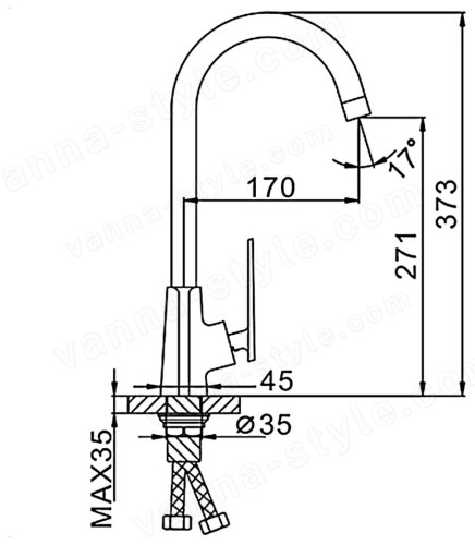 Смеситель для кухни FRAP H57 F4057, черный/хром
