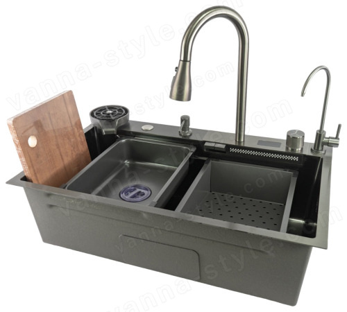 Кухонная мойка Fmark FSC002Q 75x46 стальная, графит 75x46 стальная, графит