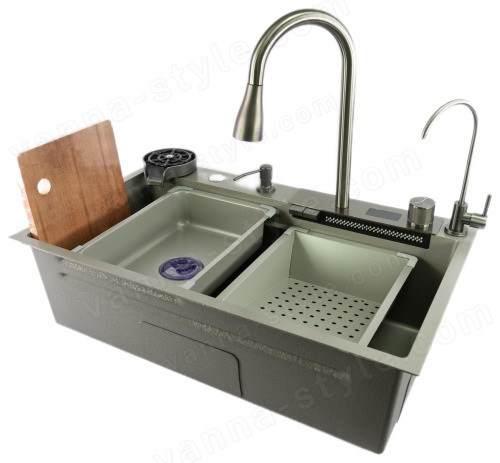 Кухонная мойка Fmark FSC002T 75x46 стальная, серый 75x46 стальная, серый