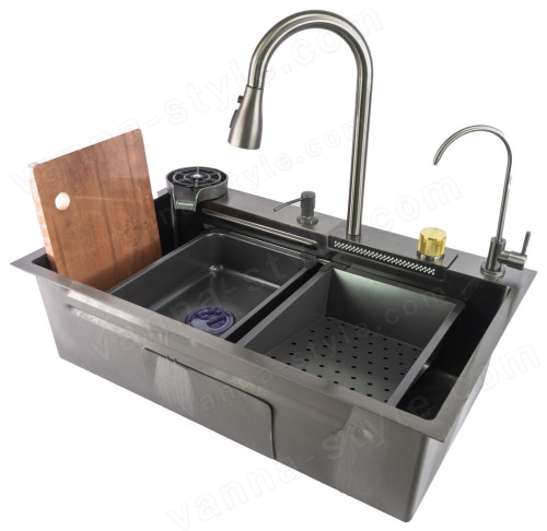 Кухонная мойка Fmark FSC003Q 75x46 стальная, графит 75x46 стальная, графит