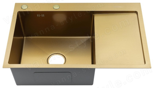 Кухонная мойка Fmark FSC6550C-L 65x50 стальная, матовое золото 65x50 стальная, матовое золото