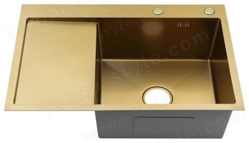 Кухонная мойка Fmark FSC6550C-R 65x50 стальная, матовое золото 65x50 стальная, матовое золото