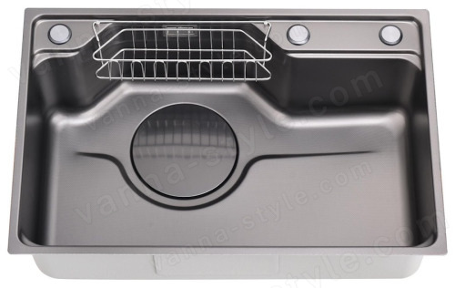Кухонная мойка Fmark FSC6845Q 68x45 стальная, графит 68x45 стальная, графит