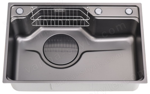 Кухонная мойка Fmark FSC7846Q 78x46 стальная, графит 78x46 стальная, графит