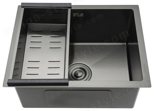Кухонная мойка Gappo GS5040-6 50x40 стальная, оружейная сталь