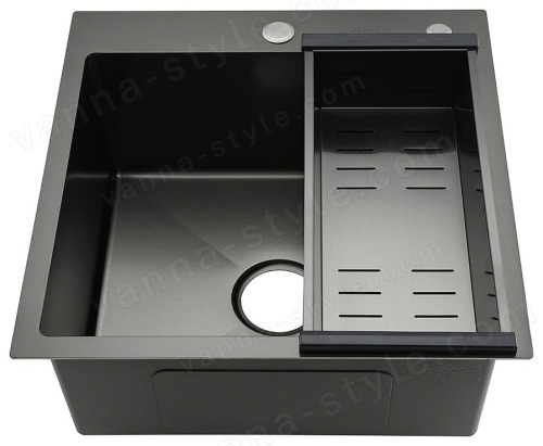 Кухонная мойка Gappo GS5050-6 50x50 стальная, оружейная сталь
