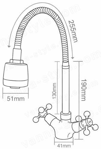 Смеситель для кухни FRAP H19 F4319 с гибким изливом, хром