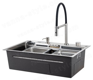 Кухонная мойка Gappo GS7547-15 75x47 стальная, сатин