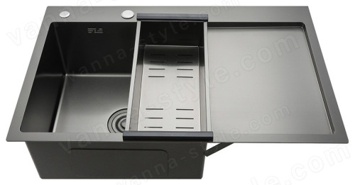 Кухонная мойка Gappo GS7850-6L 78x50 стальная, графит