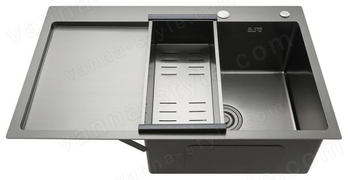 Кухонная мойка Gappo GS7850-6R 78x50 стальная, графит