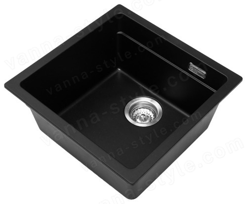 Кухонная мойка Grandex Aqua 500105 46x45 из кварцевого композита, черный металлик 46x45 из кварцевого композита, черный металлик