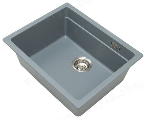 Кухонная мойка Grandex Aqua 500202 56x45 из кварцевого композита, серый 56x45 из кварцевого композита, серый