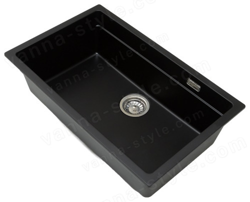 Кухонная мойка Grandex Aqua 500304 73x45 из кварцевого композита, черный 73x45 из кварцевого композита, черный
