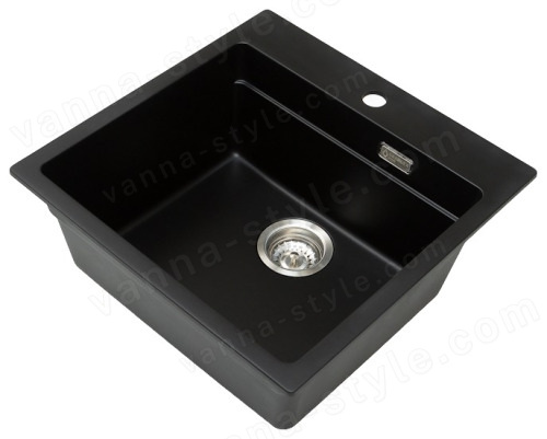 Кухонная мойка Grandex Aqua 500404 51x51 из кварцевого композита, черный 51x51 из кварцевого композита, черный