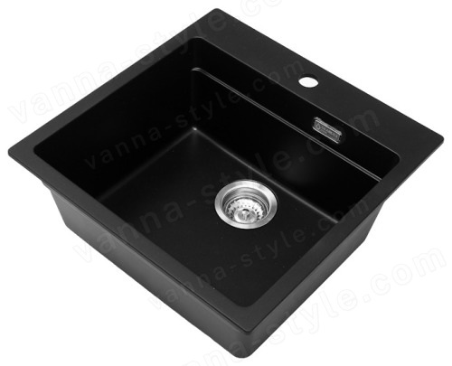 Кухонная мойка Grandex Aqua 500405 51x51 из кварцевого композита, черный металлик 51x51 из кварцевого композита, черный металлик