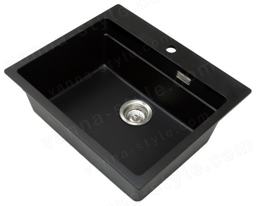 Кухонная мойка Grandex Aqua 500504 60x51 из кварцевого композита, черный 60x51 из кварцевого композита, черный