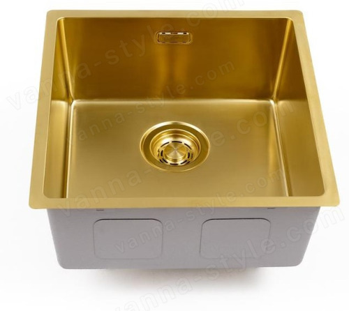 Кухонная мойка Grandex Aqua 5011351 44x44 стальная, золото 44x44 стальная, золото