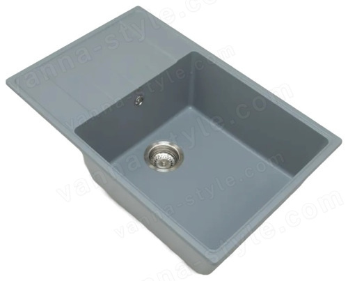 Кухонная мойка Grandex Aqua 600212 76x50 из кварцевого композита, серый 76x50 из кварцевого композита, серый