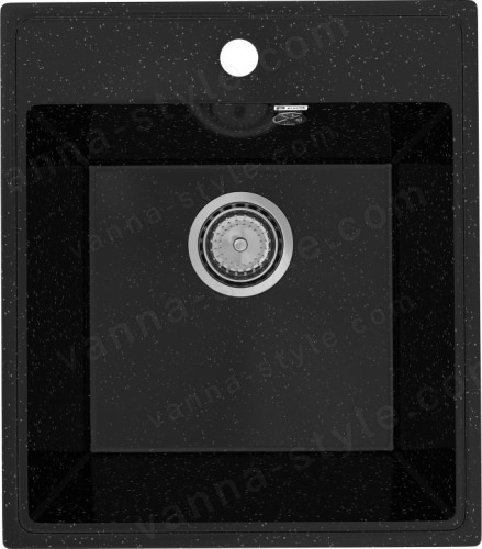 Кухонная мойка Practik PR-425 PR-M-425-004 43x49 из искусственного камня, черный