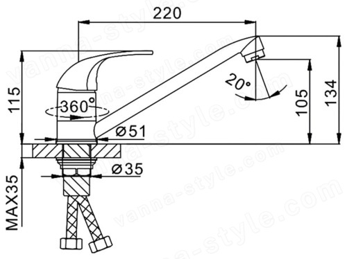 Смеситель для кухни FRAP H02 F4902-B, хром