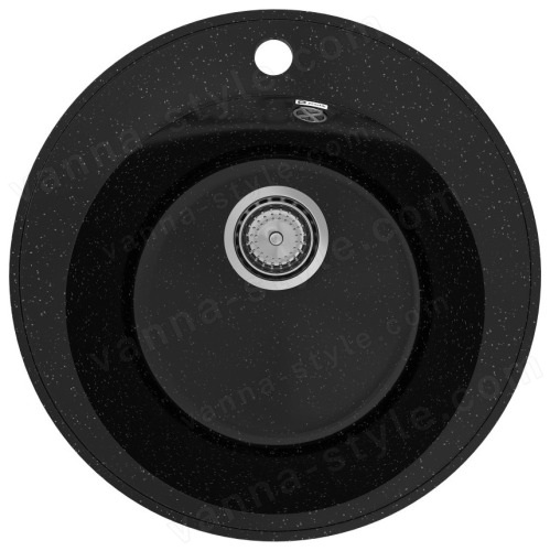 Кухонная мойка Practik PR-475 PR-M-475-004 48x48 из искусственного камня, черный