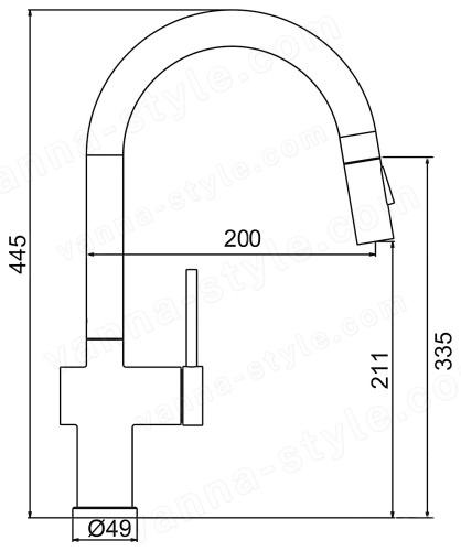 Смеситель для кухни FRAP H807 F60807-9 с выдвижным изливом, оружейная сталь